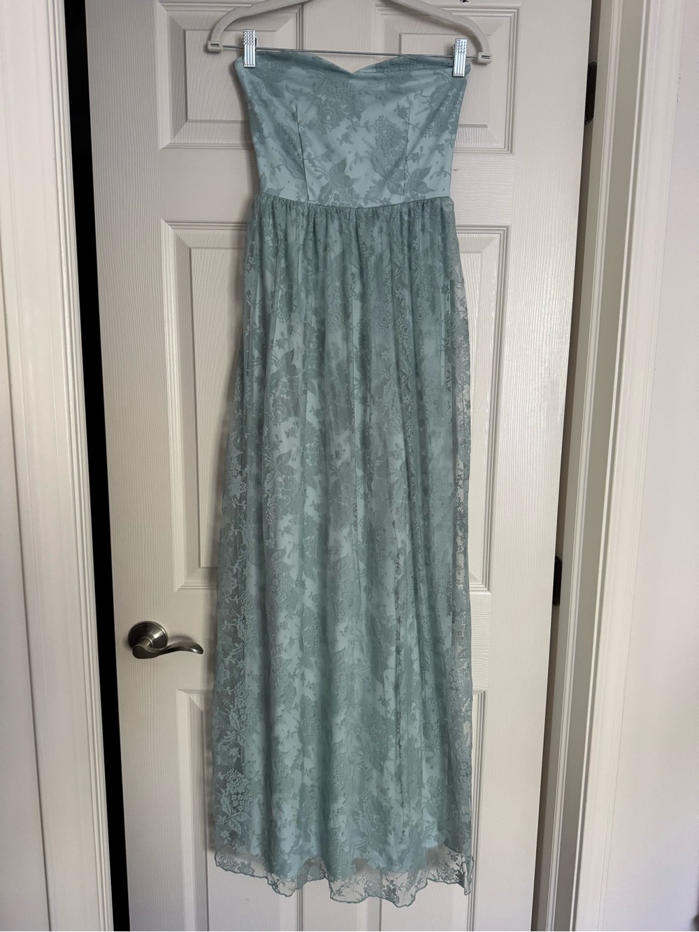 ASOS Blue Lace Strapless Dress